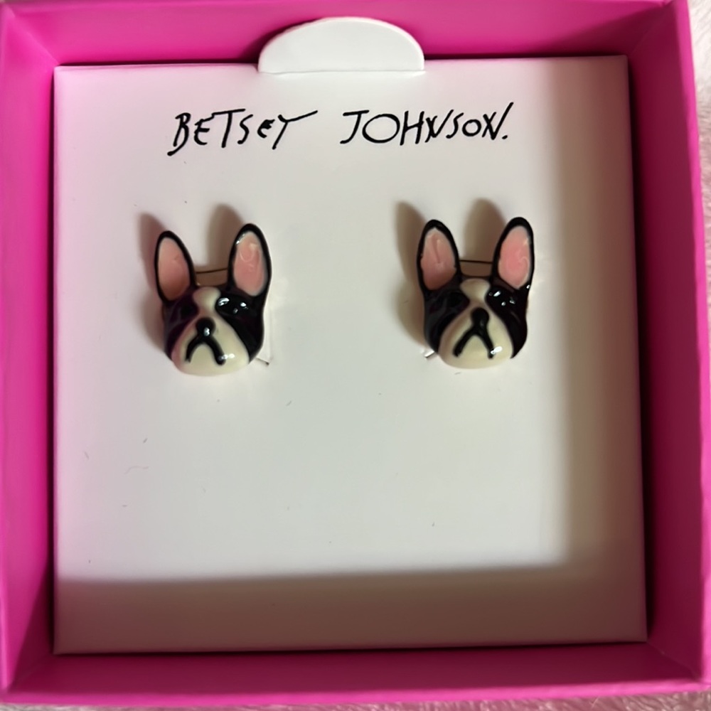 Betsy Johnson Frenchie Bulldog Earrings